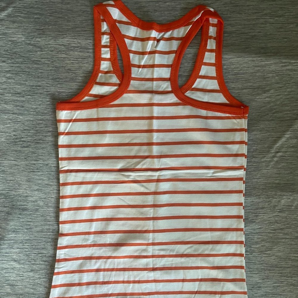 NWOT - White and Orange Striped Tank Top - Women - S